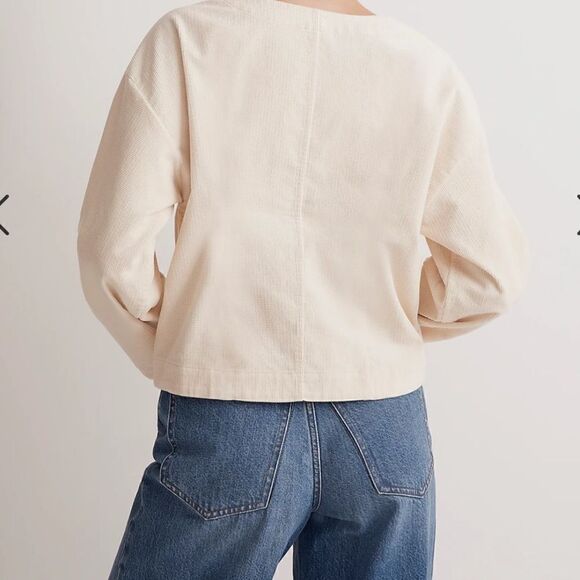 Madewell Waffle-Knit Relaxed V-Neck Top - Picture 2 of 7